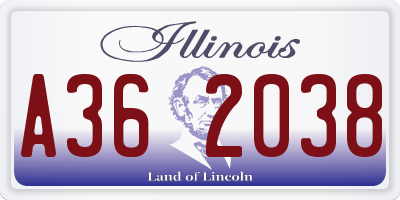 IL license plate A362038