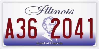 IL license plate A362041