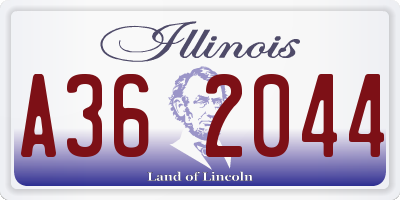 IL license plate A362044