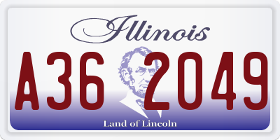 IL license plate A362049