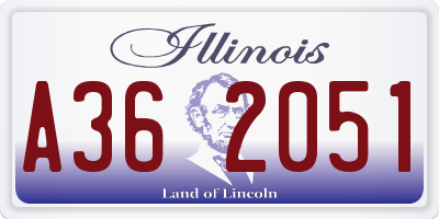 IL license plate A362051