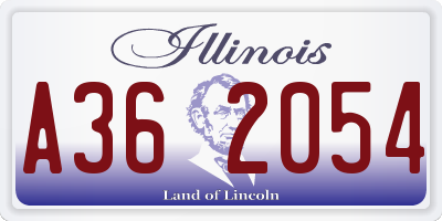 IL license plate A362054