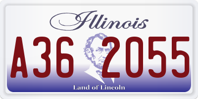IL license plate A362055