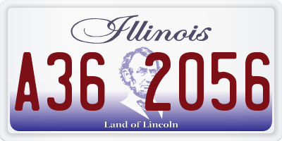 IL license plate A362056