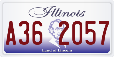 IL license plate A362057