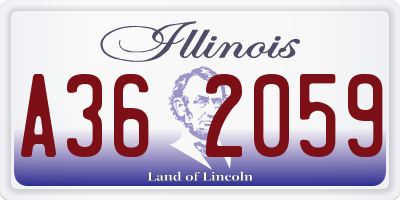 IL license plate A362059