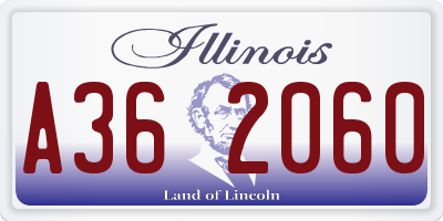 IL license plate A362060