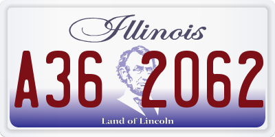 IL license plate A362062