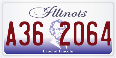 IL license plate A362064