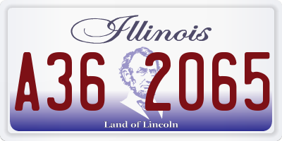 IL license plate A362065