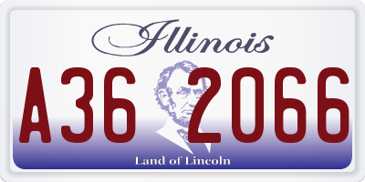 IL license plate A362066