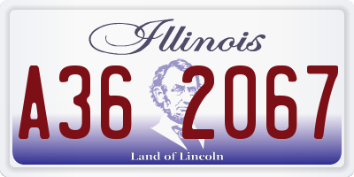 IL license plate A362067