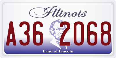IL license plate A362068