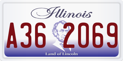 IL license plate A362069