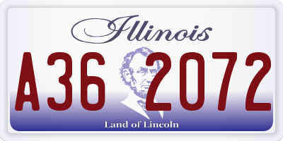 IL license plate A362072