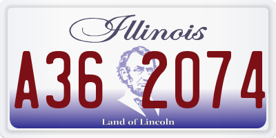 IL license plate A362074
