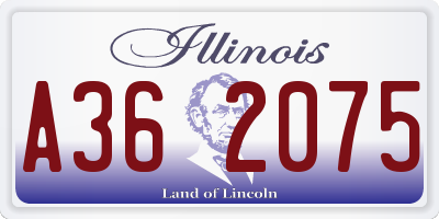 IL license plate A362075