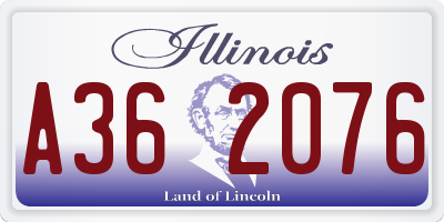 IL license plate A362076