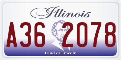 IL license plate A362078