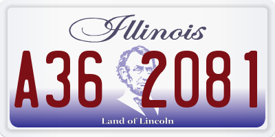 IL license plate A362081