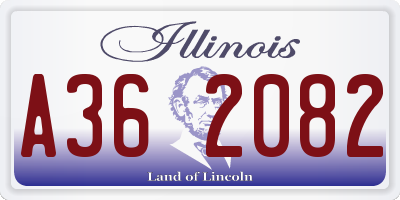 IL license plate A362082