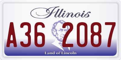 IL license plate A362087