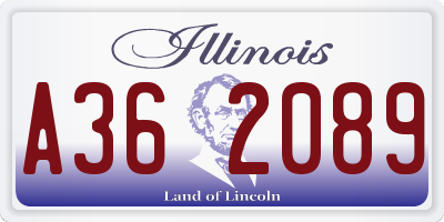 IL license plate A362089