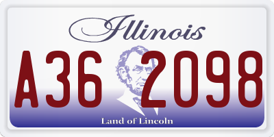 IL license plate A362098