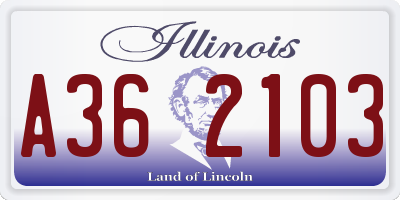 IL license plate A362103