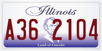 IL license plate A362104