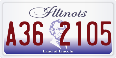 IL license plate A362105