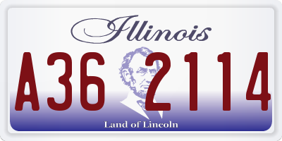 IL license plate A362114