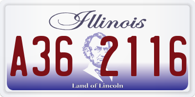 IL license plate A362116