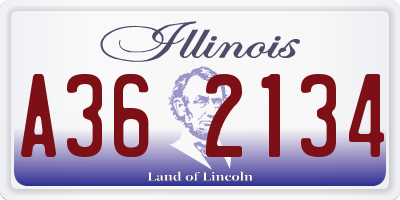 IL license plate A362134