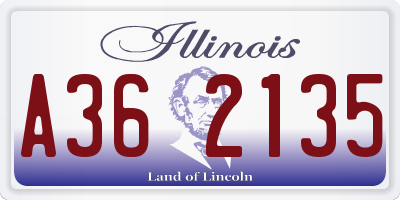 IL license plate A362135