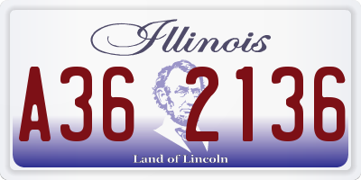 IL license plate A362136