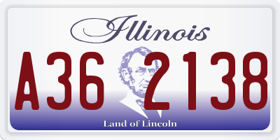 IL license plate A362138