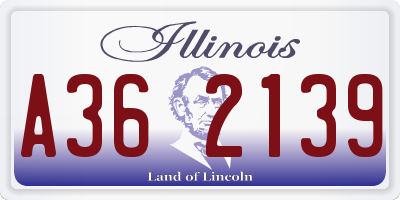 IL license plate A362139