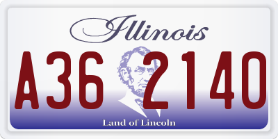 IL license plate A362140