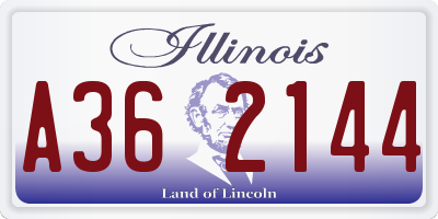 IL license plate A362144