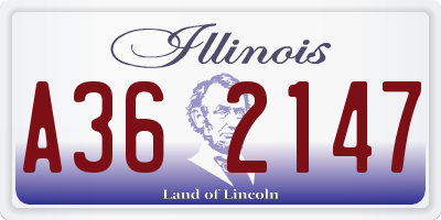 IL license plate A362147