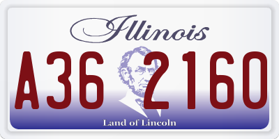 IL license plate A362160