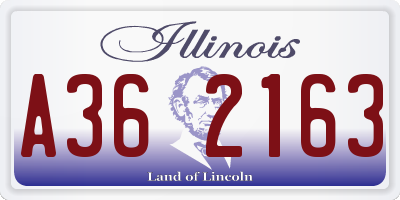 IL license plate A362163