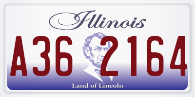 IL license plate A362164