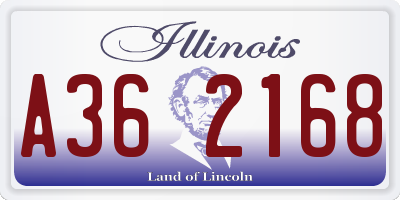 IL license plate A362168