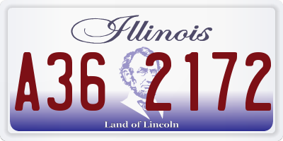 IL license plate A362172