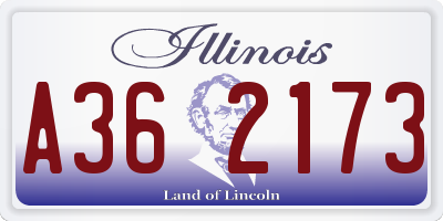 IL license plate A362173