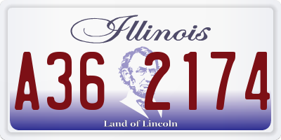 IL license plate A362174