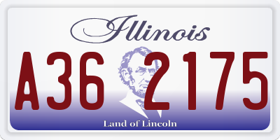 IL license plate A362175