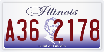 IL license plate A362178